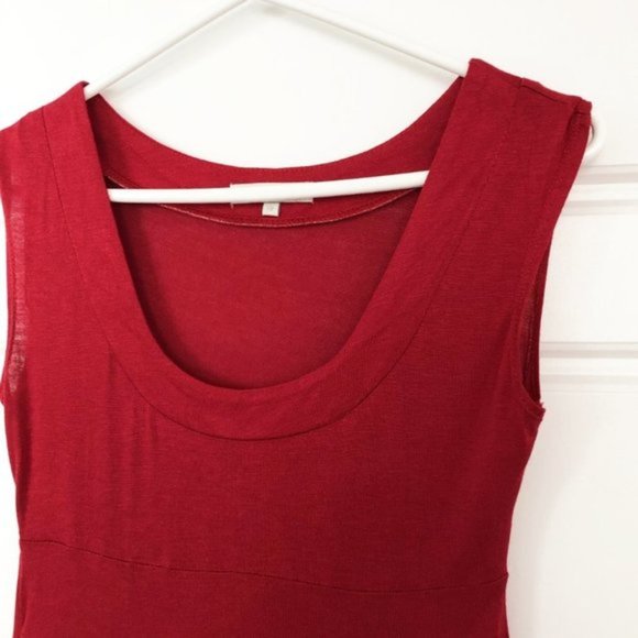 ***SOLD*** Red Summer Casual Flowy Sleeveless Short Dress with Pockets - Picture 2 of 6